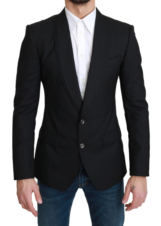 Dolce & Gabbana Black Single Breasted Formal Wool Blazer - Ellie Belle