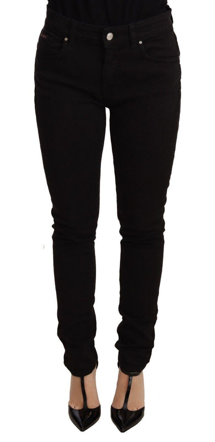 Dolce & Gabbana Black Skinny Denim Logo Cotton Stretch Jeans - Ellie Belle