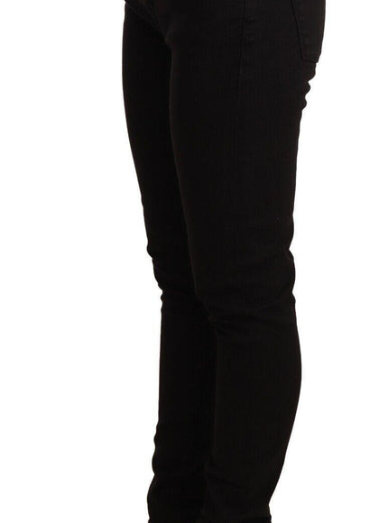Dolce & Gabbana Black Skinny Denim Logo Cotton Stretch Jeans - Ellie Belle