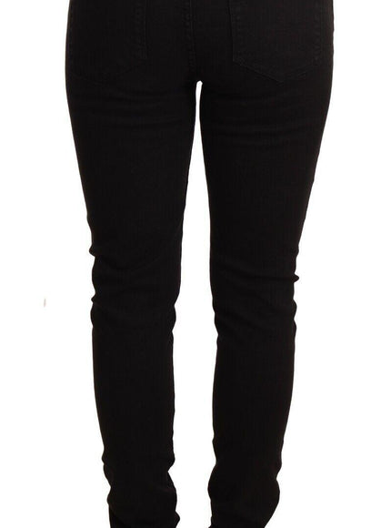 Dolce & Gabbana Black Skinny Denim Logo Cotton Stretch Jeans - Ellie Belle
