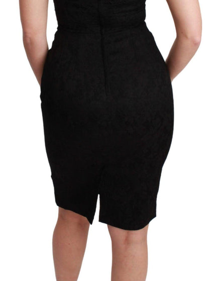 Dolce & Gabbana Black Sleeveless Bodycon Knee Length Dress - Ellie Belle