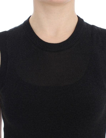 Dolce & Gabbana Black Sleeveless Crewneck Vest Pullover - Ellie Belle