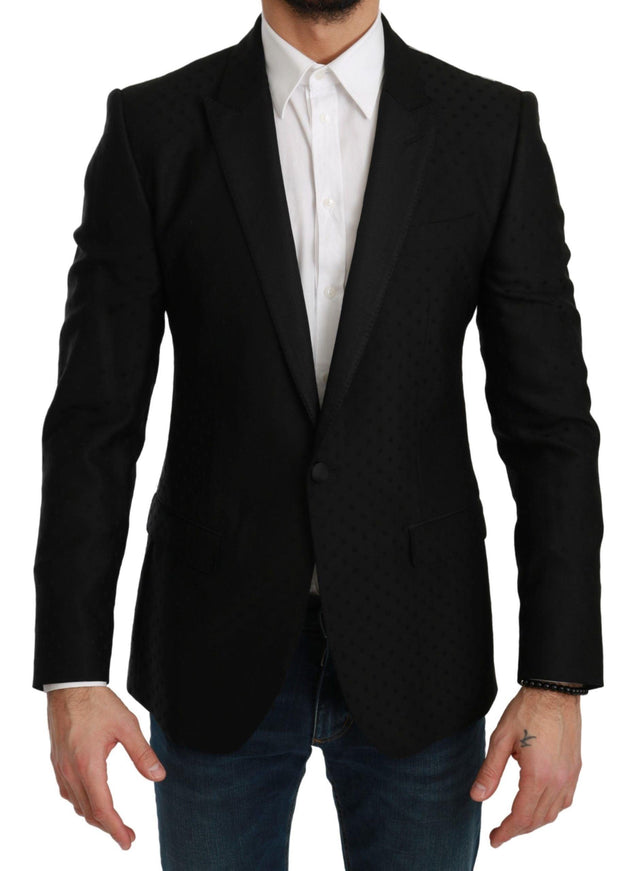 Dolce & Gabbana Black Slim Fit Coat Jacket MARTINI Blazer - Ellie Belle