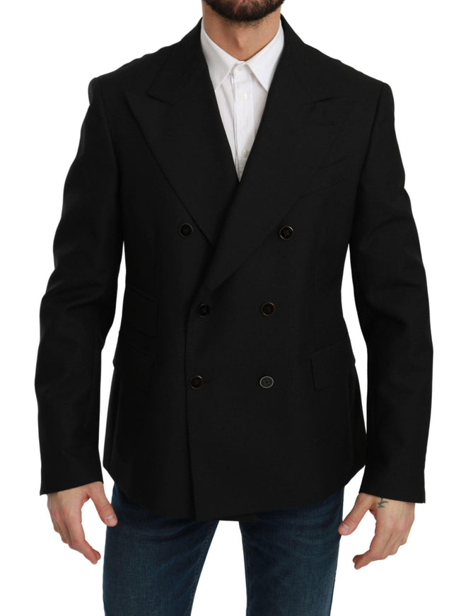 Dolce & Gabbana Black Slim Fit Jacket Coat Wool Blazer - Ellie Belle