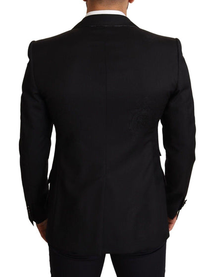 Dolce & Gabbana Black Slim Fit One Button Blazer Jacket - Ellie Belle