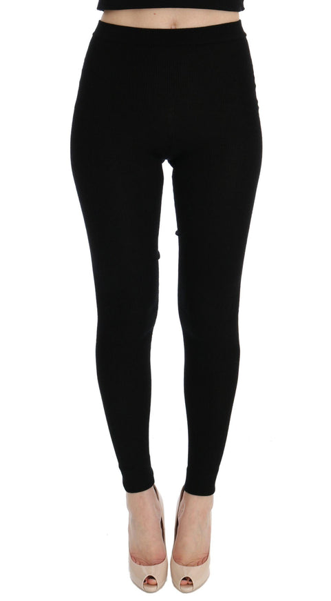 Dolce & Gabbana Black Slim Fit Women Cashmere Pants - Ellie Belle