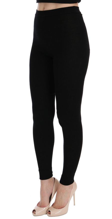 Dolce & Gabbana Black Slim Fit Women Cashmere Pants - Ellie Belle