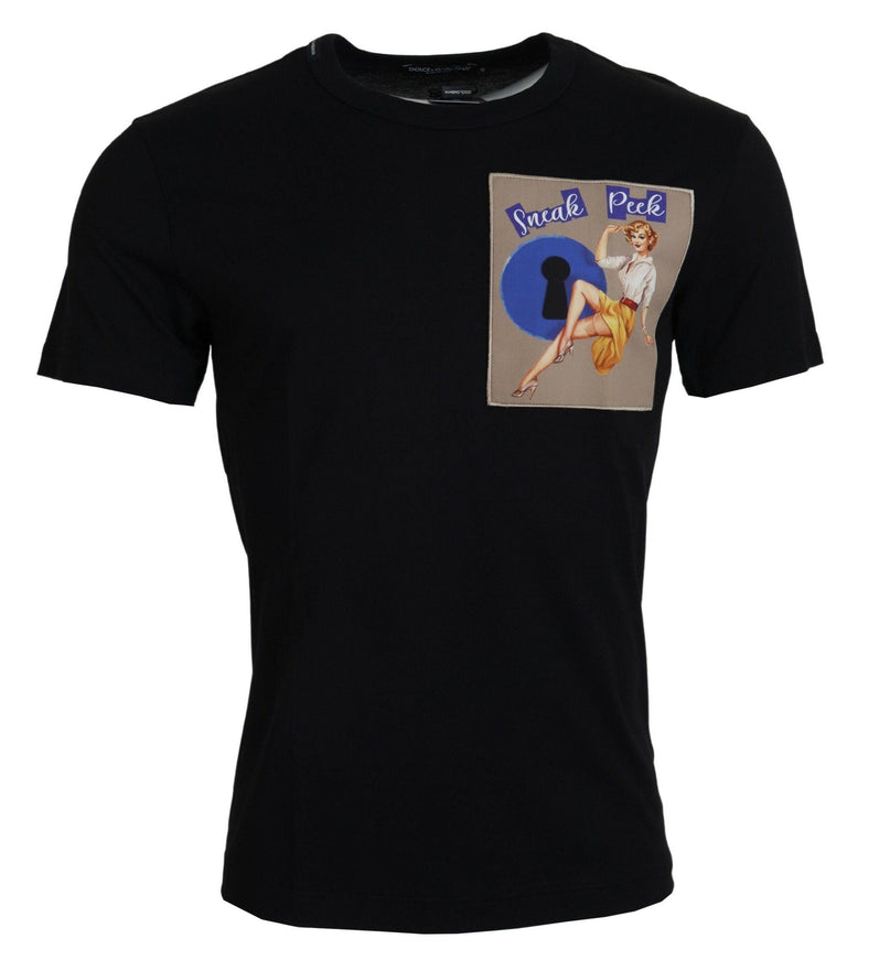 Dolce & Gabbana Black Sneak Peek Cotton Short Sleeve T-shirt - Ellie Belle