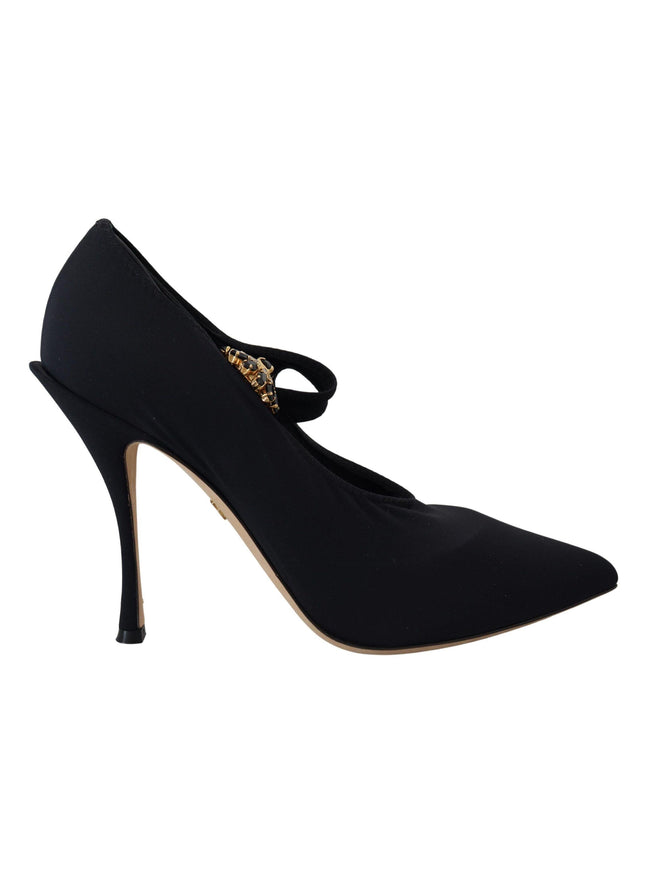 Dolce & Gabbana Black Socks Stretch Crystal Pumps Shoes - Ellie Belle
