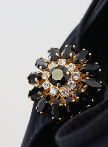 Dolce & Gabbana Black Socks Stretch Crystal Pumps Shoes