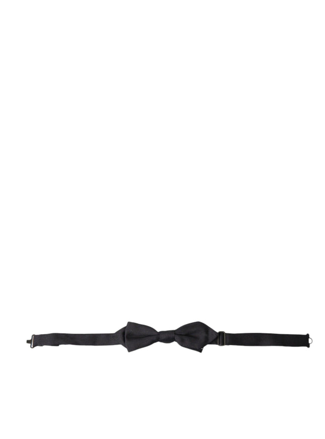 Dolce & Gabbana Black Solid Silk Adjustable Neck Papillon Bow Tie - Ellie Belle