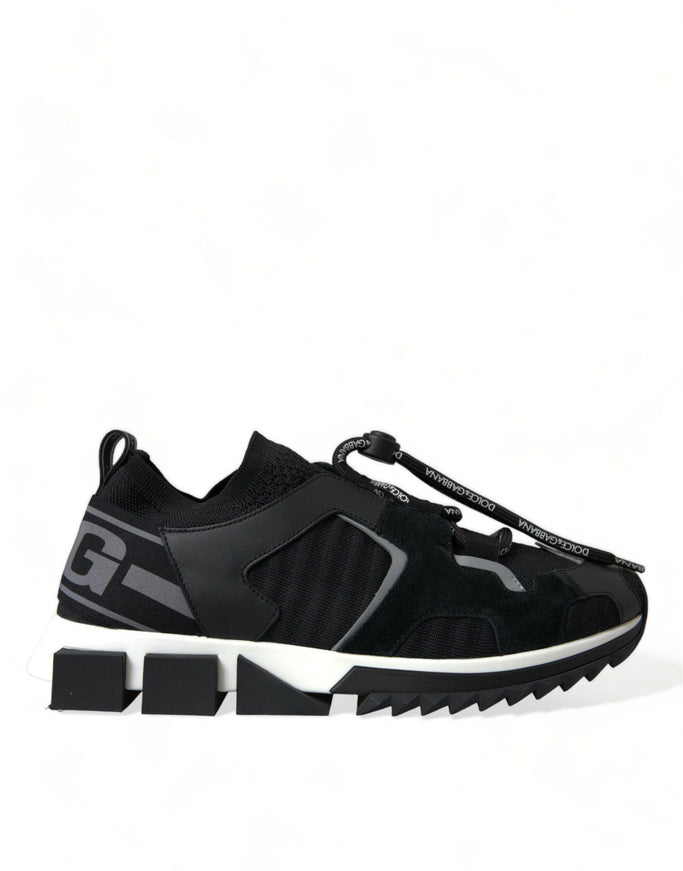 Dolce & Gabbana Black Sorrento Lace Up Low Top Men Sneakers Shoes - Ellie Belle