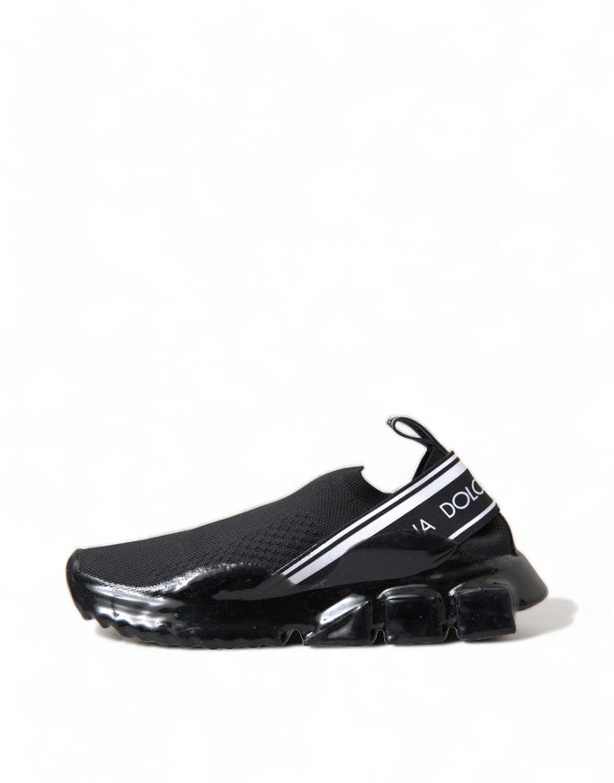 Dolce & Gabbana Black Sorrento Slip On Low Top Sneakers Shoes - Ellie Belle