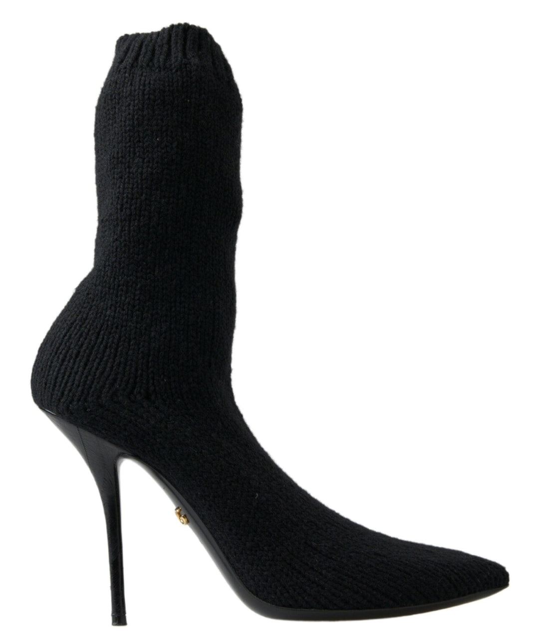 Dolce & Gabbana Black Stiletto Heel Mid Calf Women Boot Shoes - Ellie Belle