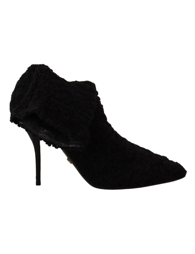 Dolce & Gabbana Black Stiletto Heels Mid Calf Women Boots - Ellie Belle
