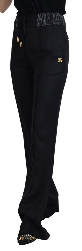 Dolce & Gabbana Black Straight Fit Cotton Pants - Ellie Belle