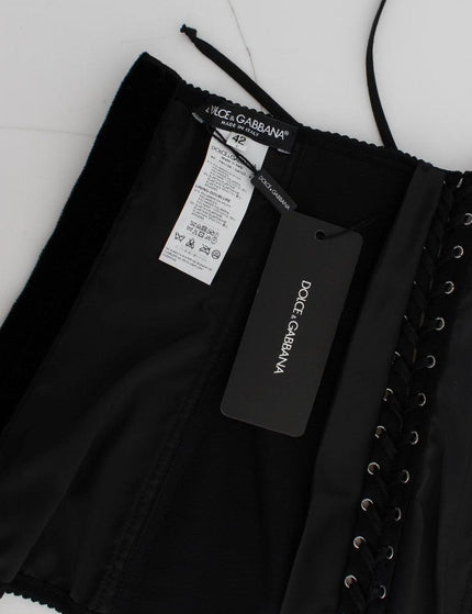 Dolce & Gabbana Black Stretch Corset Waist Strap Belt - Ellie Belle