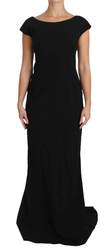 Dolce & Gabbana Black Stretch Fit Flare Gown Maxi