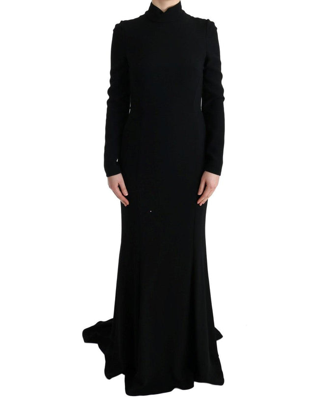 Dolce & Gabbana Black Stretch Long Gown Sheath Dress - Ellie Belle