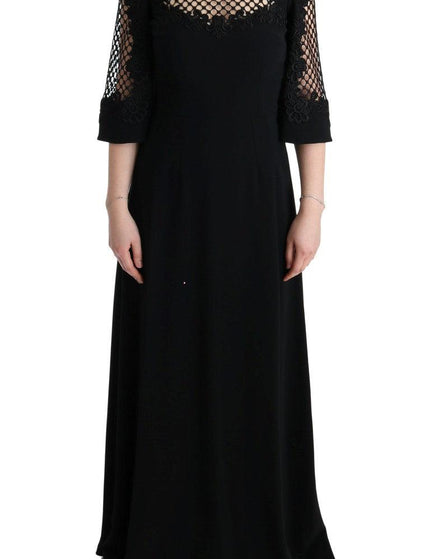 Dolce & Gabbana Black Stretch Shift Long Maxi Dress - Ellie Belle