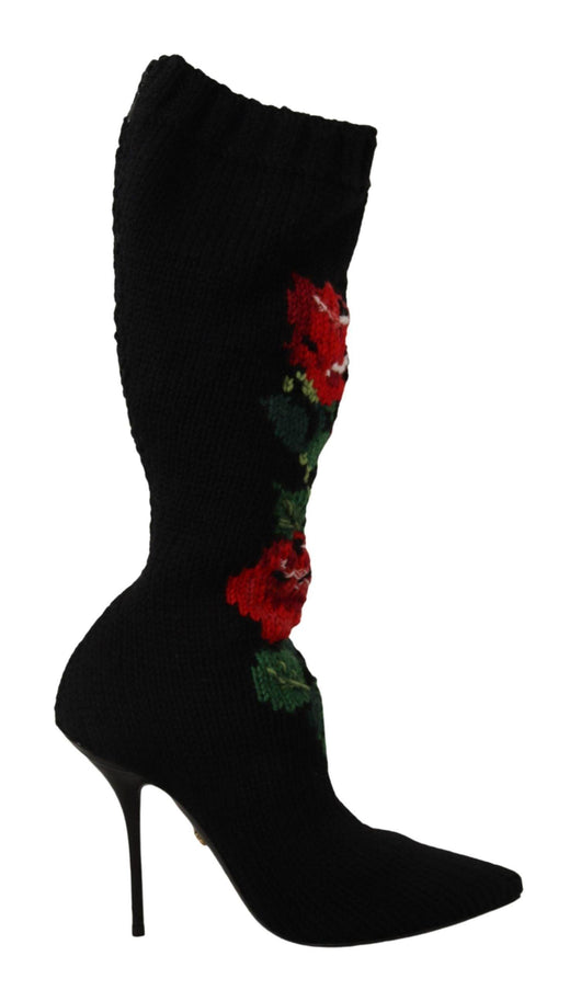 Dolce & Gabbana Floral Print Stretch Sock Boots