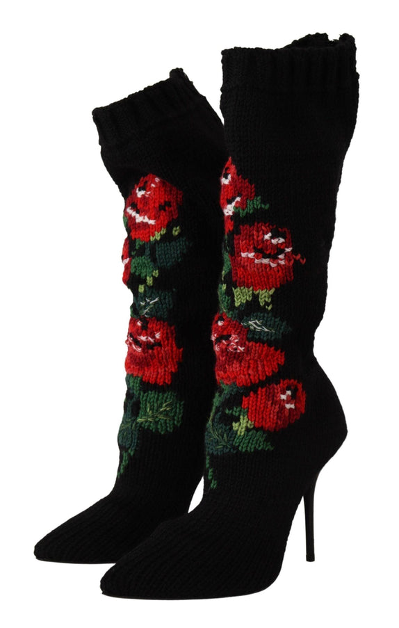 Dolce & Gabbana Floral Print Stretch Sock Boots