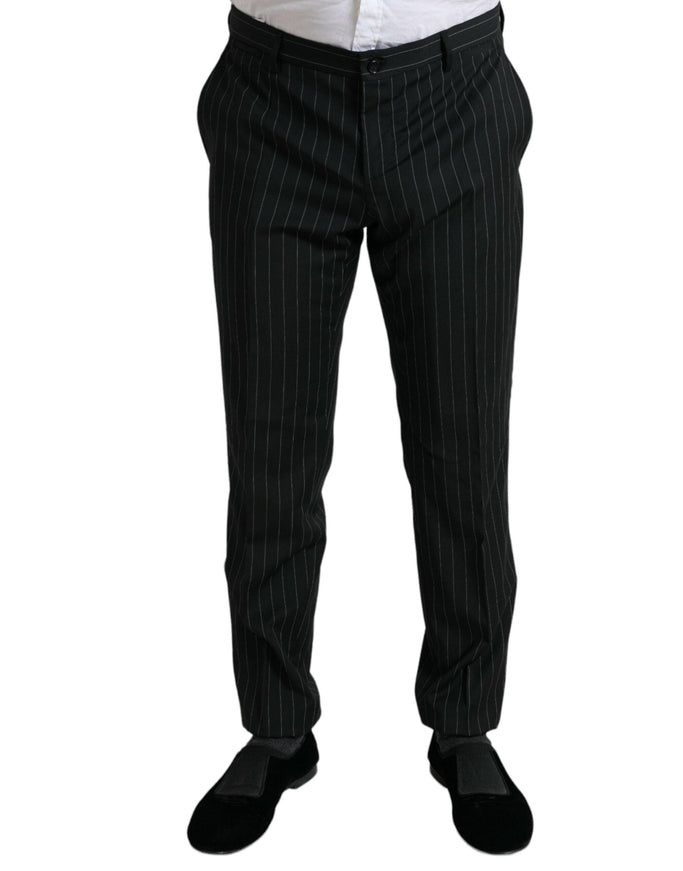 Dolce & Gabbana Black Striped slim fit Formal Pants - Ellie Belle