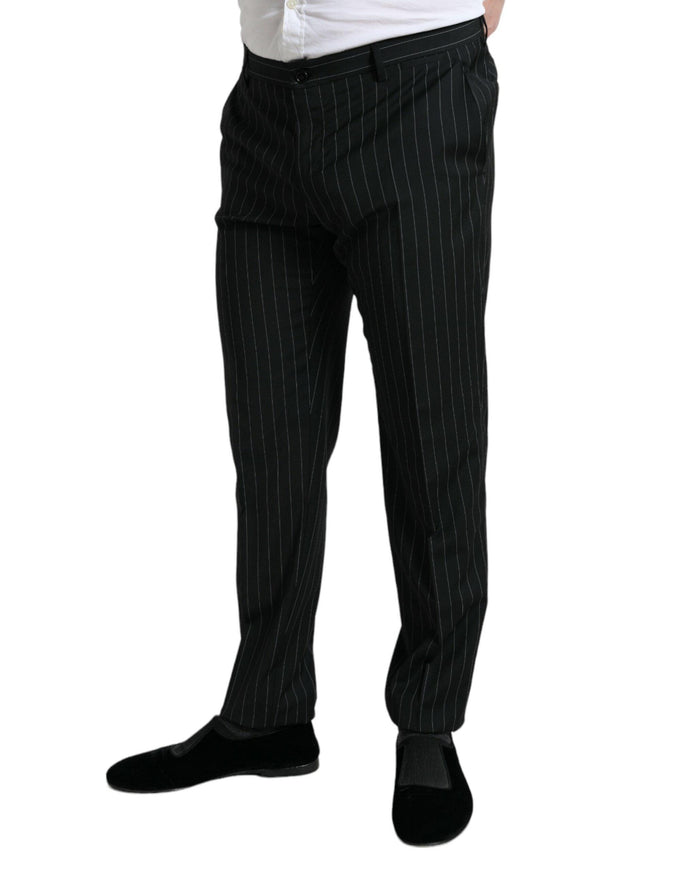 Dolce & Gabbana Black Striped slim fit Formal Pants - Ellie Belle