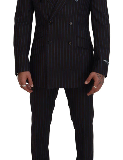 Dolce & Gabbana Black Striped Wool Formal 2 Piece Suit - Ellie Belle