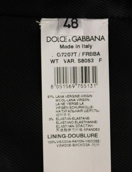 Dolce & Gabbana Black Striped Wool Logo Vest - Ellie Belle