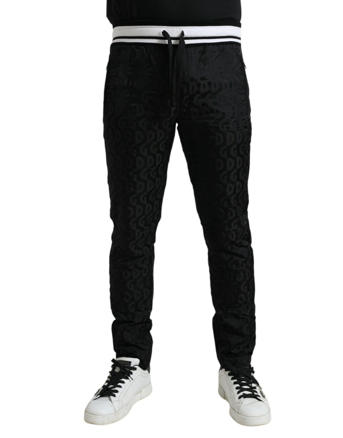 Dolce & Gabbana Black Stripes Nylon Skinny Men Jogger Pants - Ellie Belle