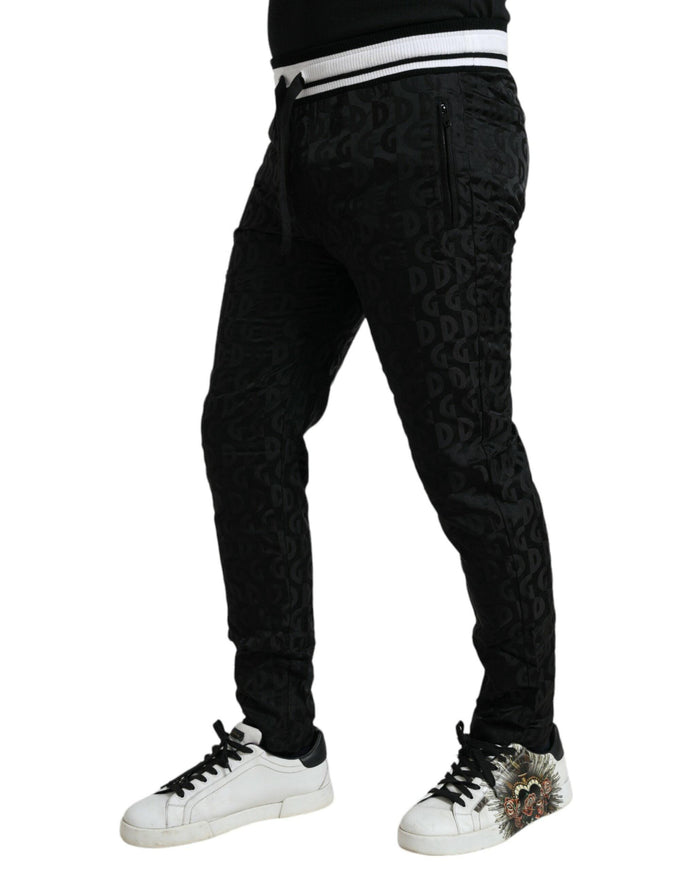 Dolce & Gabbana Black Stripes Nylon Skinny Men Jogger Pants - Ellie Belle