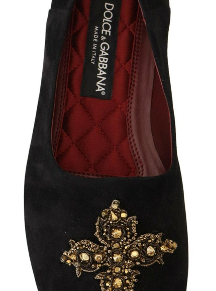 Dolce & Gabbana Gold Cross Slip On Loafers