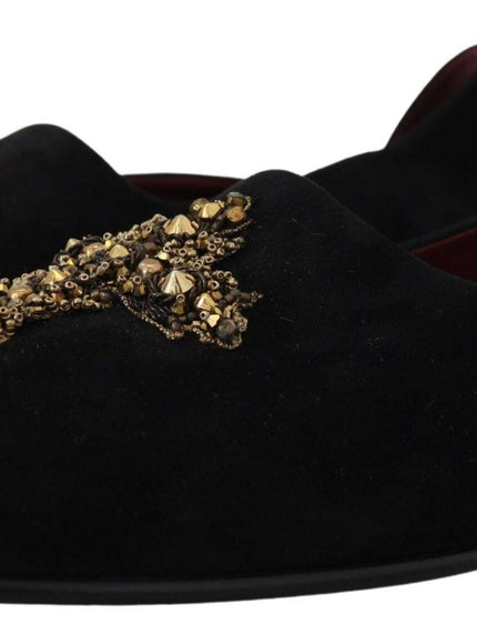 Dolce & Gabbana Gold Cross Slip On Loafers