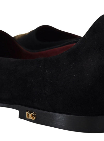 Dolce & Gabbana Gold Cross Slip On Loafers