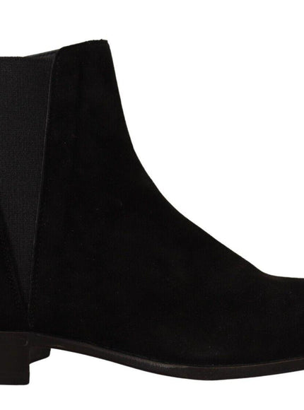 Dolce & Gabbana Black Suede Leather Chelsea Mens Boots Shoes