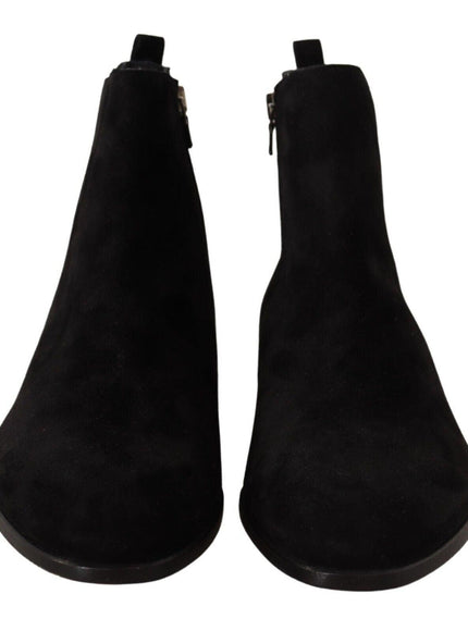 Dolce & Gabbana Black Suede Leather Chelsea Mens Boots Shoes - Ellie Belle