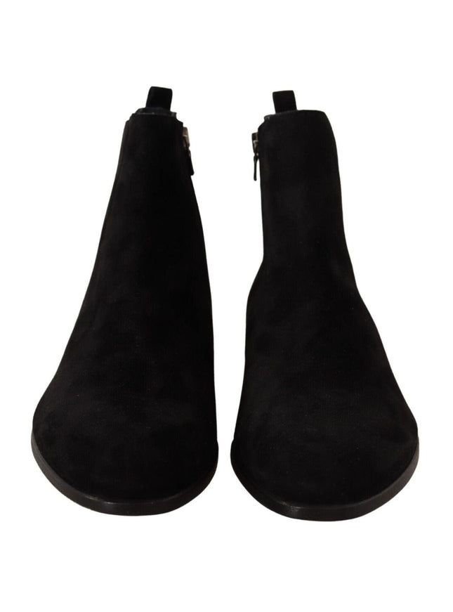 Dolce & Gabbana Black Suede Leather Chelsea Mens Boots Shoes - Ellie Belle