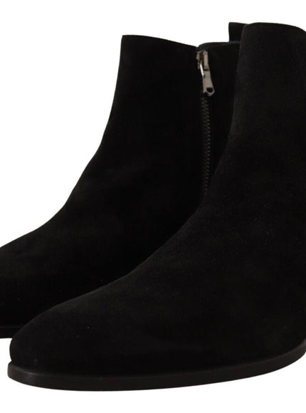 Dolce & Gabbana Black Suede Leather Chelsea Mens Boots Shoes