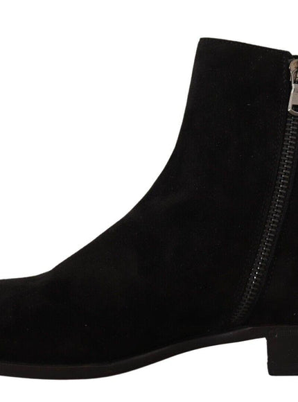 Dolce & Gabbana Black Suede Leather Chelsea Mens Boots Shoes