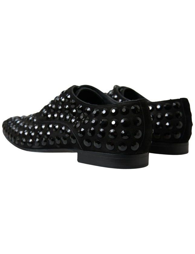Dolce & Gabbana Black Suede Leather Crystal Shoes - Ellie Belle