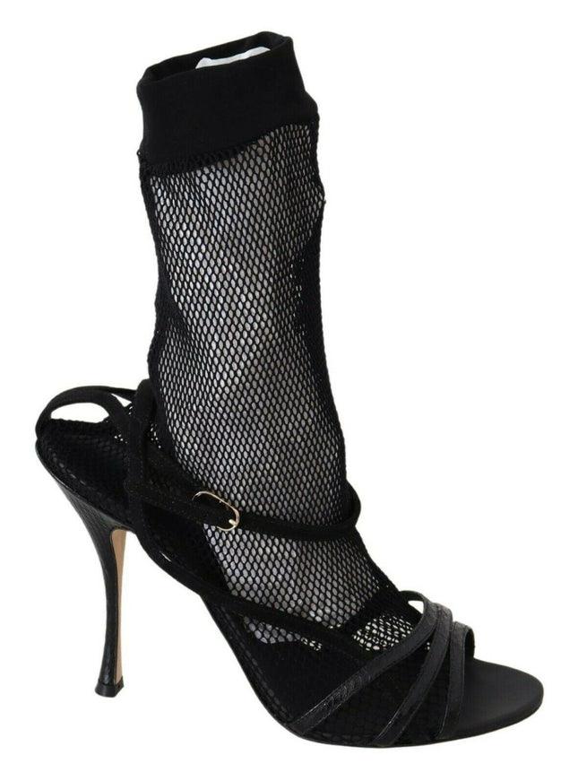 Dolce & Gabbana Black Suede Short Boots Sandals Shoes - Ellie Belle
