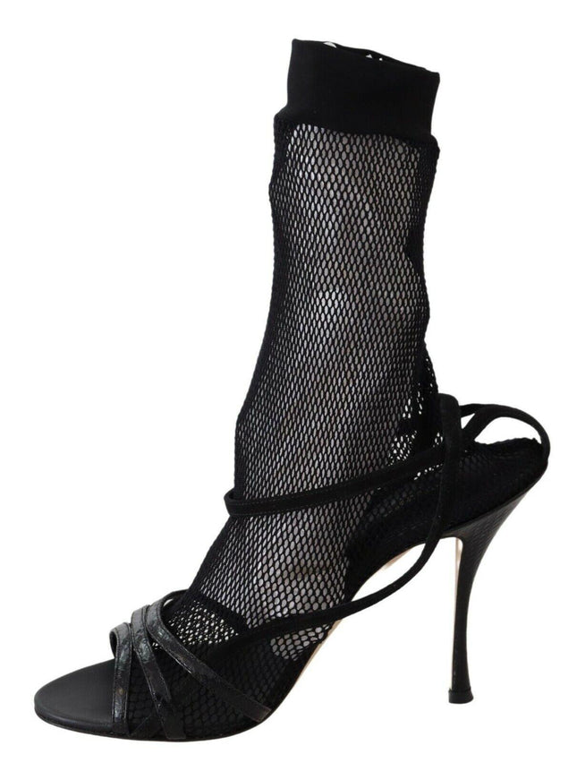 Dolce & Gabbana Black Suede Short Boots Sandals Shoes - Ellie Belle