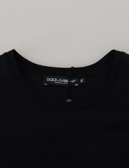 Dolce & Gabbana Black T-shirt Blouse Tassle Cotton Blouse - Ellie Belle