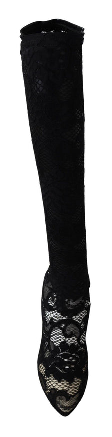 Dolce & Gabbana Black Taormina Lace Socks Boots Shoes Pumps - Ellie Belle