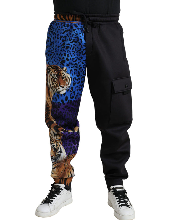 Dolce & Gabbana Black Tiger Print Cargo Jogger Pants - Ellie Belle