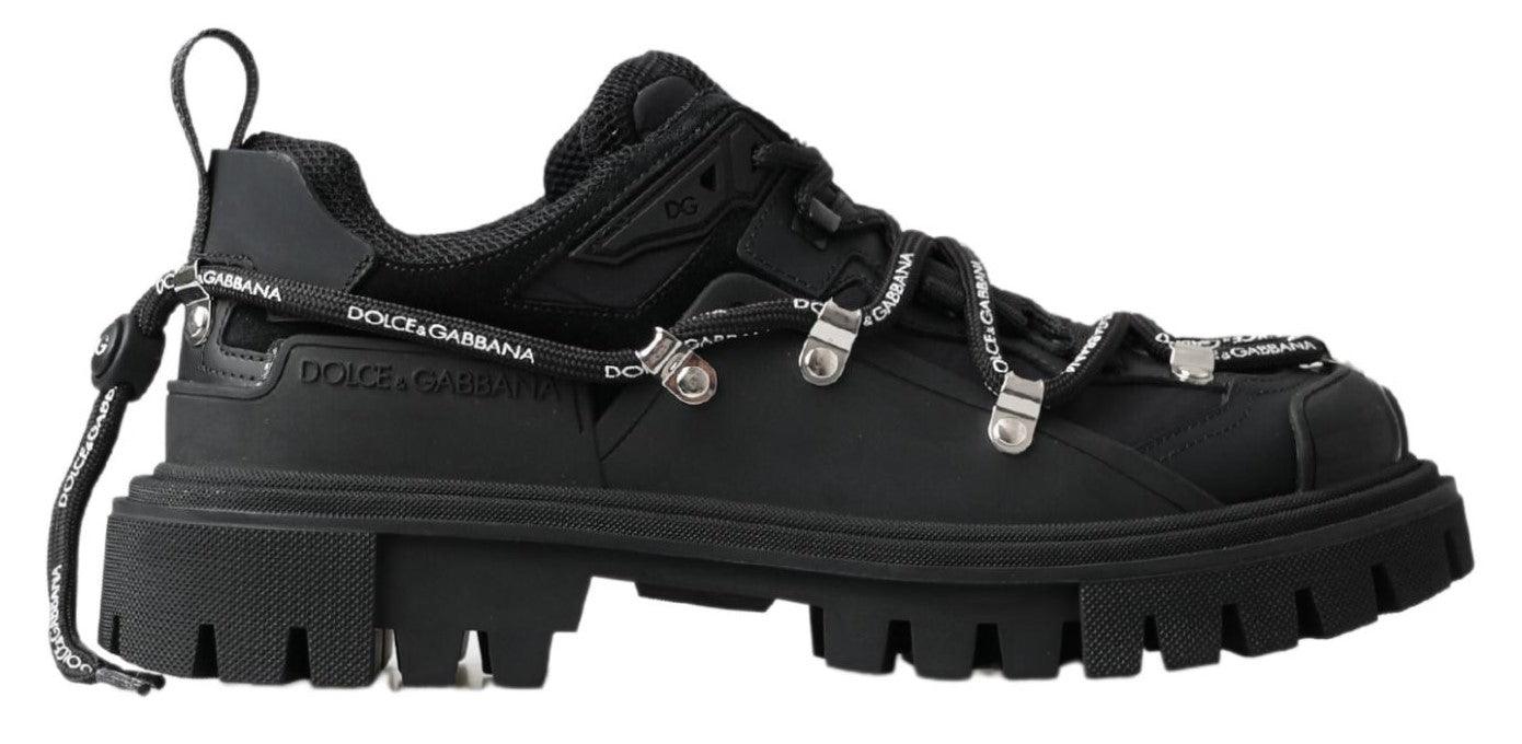 Dolce & Gabbana Black Trekking Derby Logo Sneakers - Ellie Belle