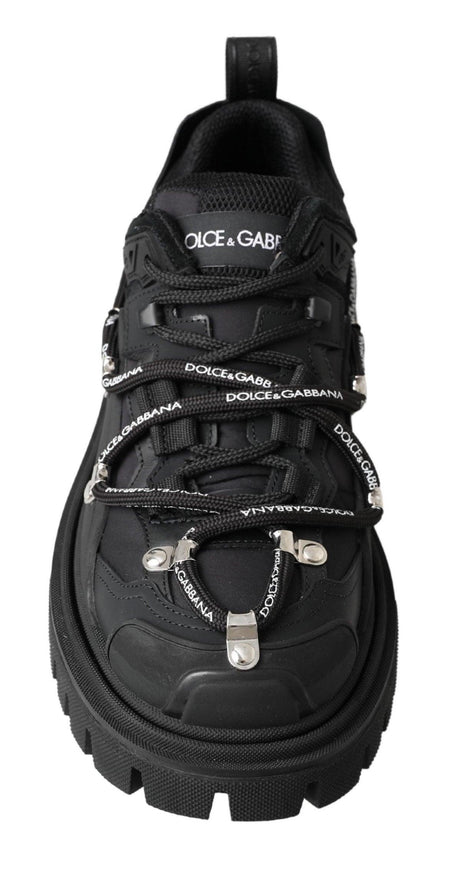 Dolce & Gabbana Black Trekking Derby Logo Sneakers - Ellie Belle