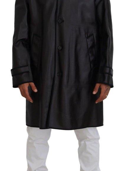 Dolce & Gabbana Black Trench Hooded Parka Cotton Jacket