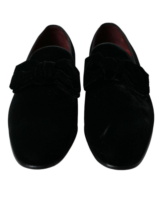 Dolce & Gabbana Black Velvet Loafers Formal Dress Shoes - Ellie Belle